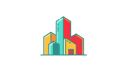 Fototapeta premium Modern Cityscape Buildings Abstract Geometric Design.