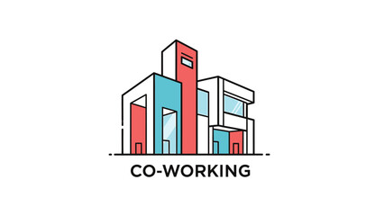 Modern Co-Working Building Architecture Design.