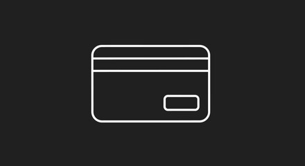 Simple Line Art Icon of a Credit Card.