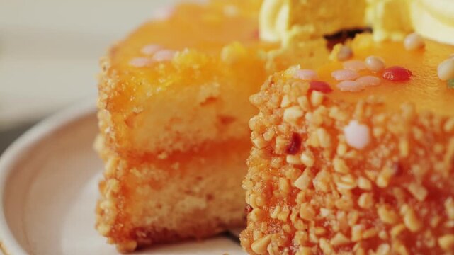 La mona de pascua is a traditional Spanish dessert, eaten primarily during Holy Week and especially on Easter Monday. It consists of a sweet, traditionally a roscon or sponge cake, decorated with