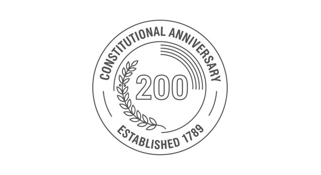 200th Anniversary of Constitution Established 1789 Emblem
