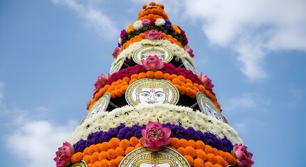 Naklejka premium Gudi Padwa: Maharashtra's Traditional New Year Celebration with Festivities and Processions