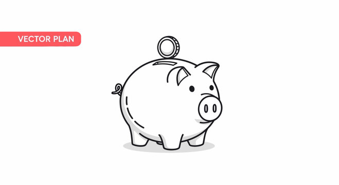 Piggy Bank with Coin, Saving Money Concept, Financial Growth, Investment