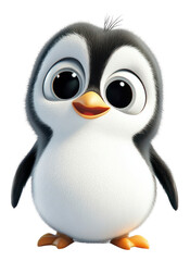 Obraz premium PNG Cartoon background White Baby Penguin penguin.