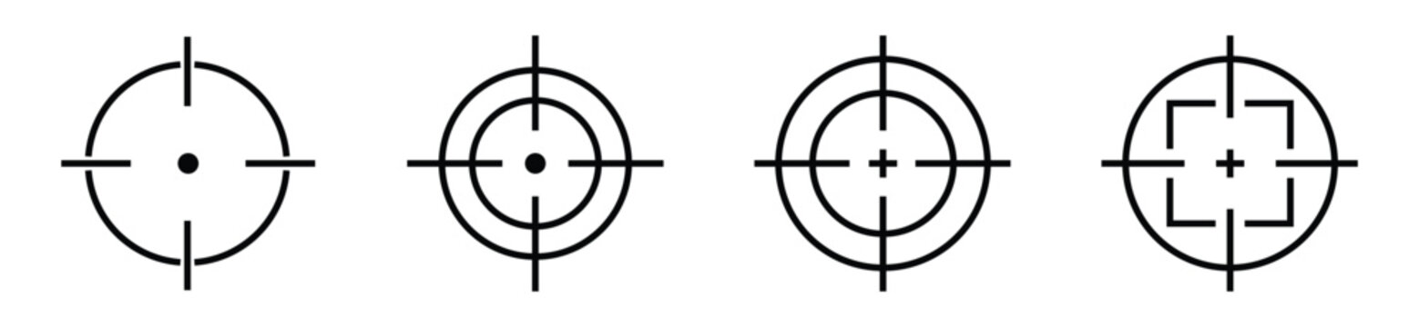 Target Crosshair Icon Set in Minimal Line Style