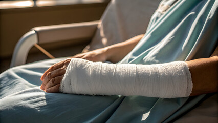 injured hand hand bandage