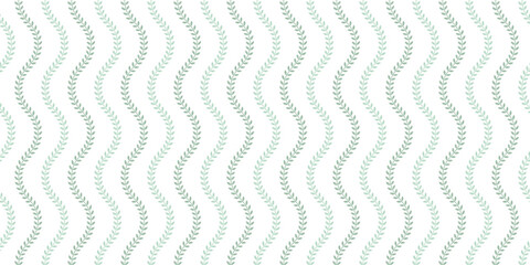 Minimalist green seamless pattern climbing vines botanical background © Kati Moth