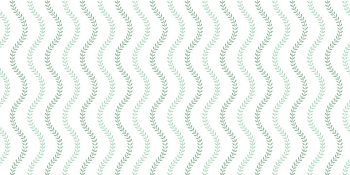 Minimalist green seamless pattern climbing vines botanical background