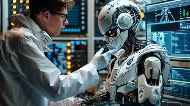 selective focus on professional analyzing AI model results digitally