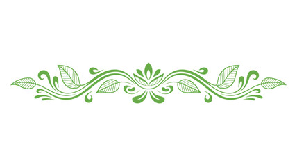 Fototapeta premium Elegant green floral decorative border with intricate leaf patterns