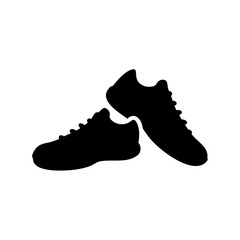 Pair of minimalist black sneakers for sports and fitness Vector
