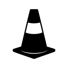 Traffic cone icon for road work and safety warnings Vector