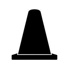 Black silhouette of a traffic cone, isolated on a white background Vector