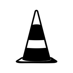 Traffic cone silhouette icon symbol isolated on white Vector