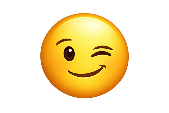 Winking face emoji showing playful expression, gesturing with one eye closed, a happy digital communication icon on transparent background