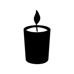 Silhouette of a burning candle in a minimalist style Vector