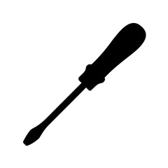 Flathead screwdriver tool silhouette simple icon design Vector