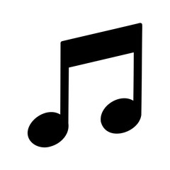 Black musical note icon symbolizing sound and melody Vector