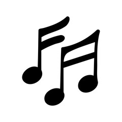 Two black musical eighth notes on a clean white background Vector