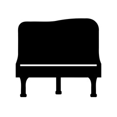 Grand piano silhouette icon showing musical instrument Vector
