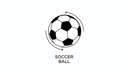 Obraz premium Classic Soccer Ball with Rotation Arrows Illustration