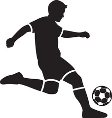 Naklejka premium Soccer player icon. Football kick, sports action