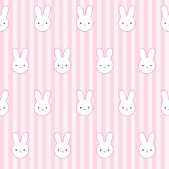 Kawaii pattern with cute rabbits