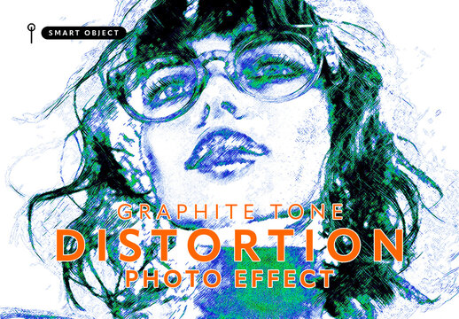 Graphite Sketch Distortion Photo Effect Template