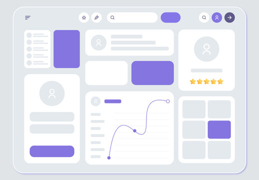 Modern Dashboard UI Wireframe Layout