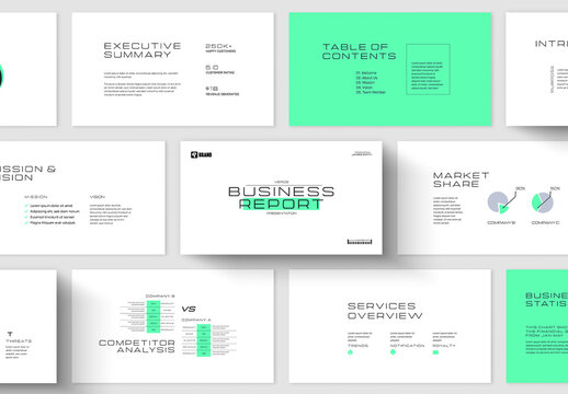 Modern Clean Minimal Business Report Presentation Template