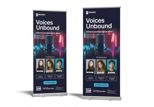 Podcast Roll Up Banner Template