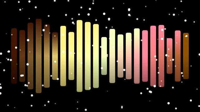 Colorful Sound Wave Bars on Black Background.