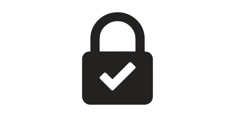 Isolated metal padlock with key on a white background representing a secure web icon for internet safety and data protection