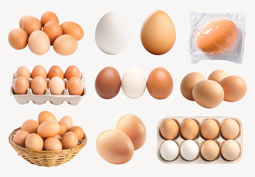 Variety Of Eggs In Different Arrangements Element Design Set