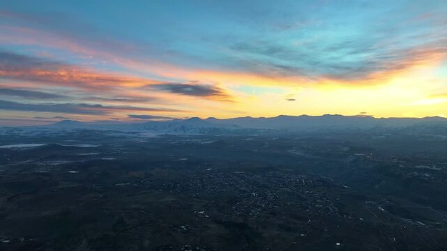 Mount Aragats and Ara ler at Sunrise, Armenia Landscape with Golden Morning Light