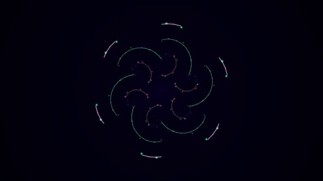 Drone Flying in Dark Night Sky.
