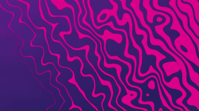 Purple Abstract Wavy Lines. Psychedelic Fluid Background