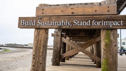 Fototapeta premium Reclaimed Wood Structure Built for Sustainability