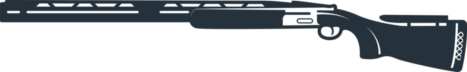 Obraz premium Shotgun black icon. Hunting firearm. Gun silhouette