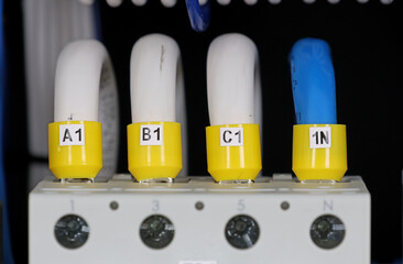 Connecting the electrical module using copper electrical insulated wires. 