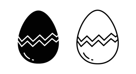 Fototapeta premium Easter eggs design with zigzag lines on black and white background Vector