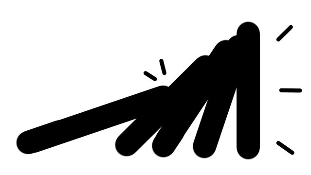 Black domino effect silhouette icon. Falling tiles sequence representing cause and effect, isolated on white background.