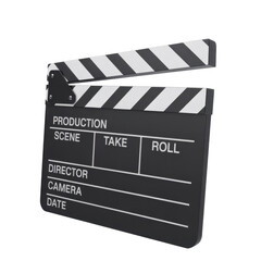 Obraz premium Black and white clapper board black clapper isolated on a transparent background