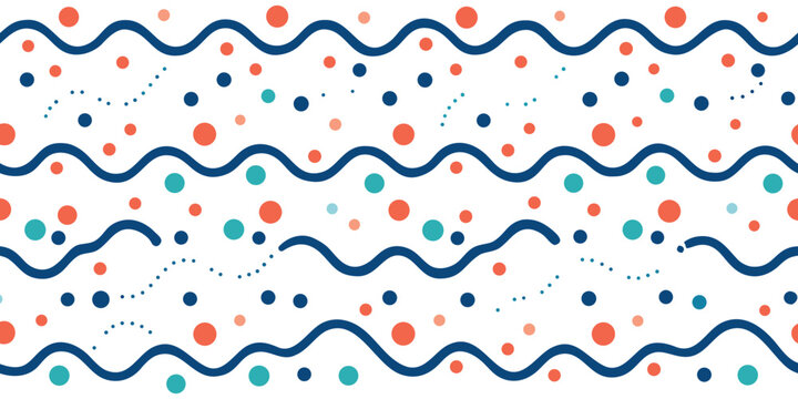 Seamless Abstract Wave and Dot Pattern &ndash; Modern Geometric Surface Background