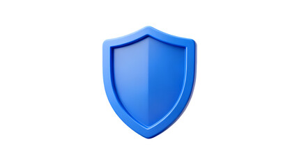 3D Blue Shield Protection Icon Isolated on Transparent Background