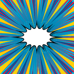 Retro styled comic book starburst background design 