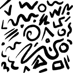 Abstract hand drawn grunge style brush stroke doodle pattern background