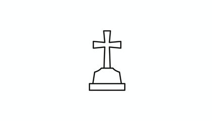 Christian Cross Tombstone Icon