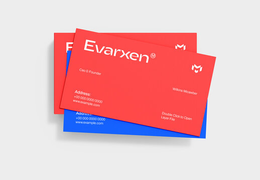 Stacked Business Card Mockup Template