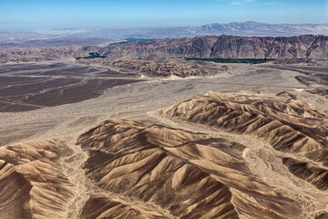 The desert landscape near Nasca in Peru
